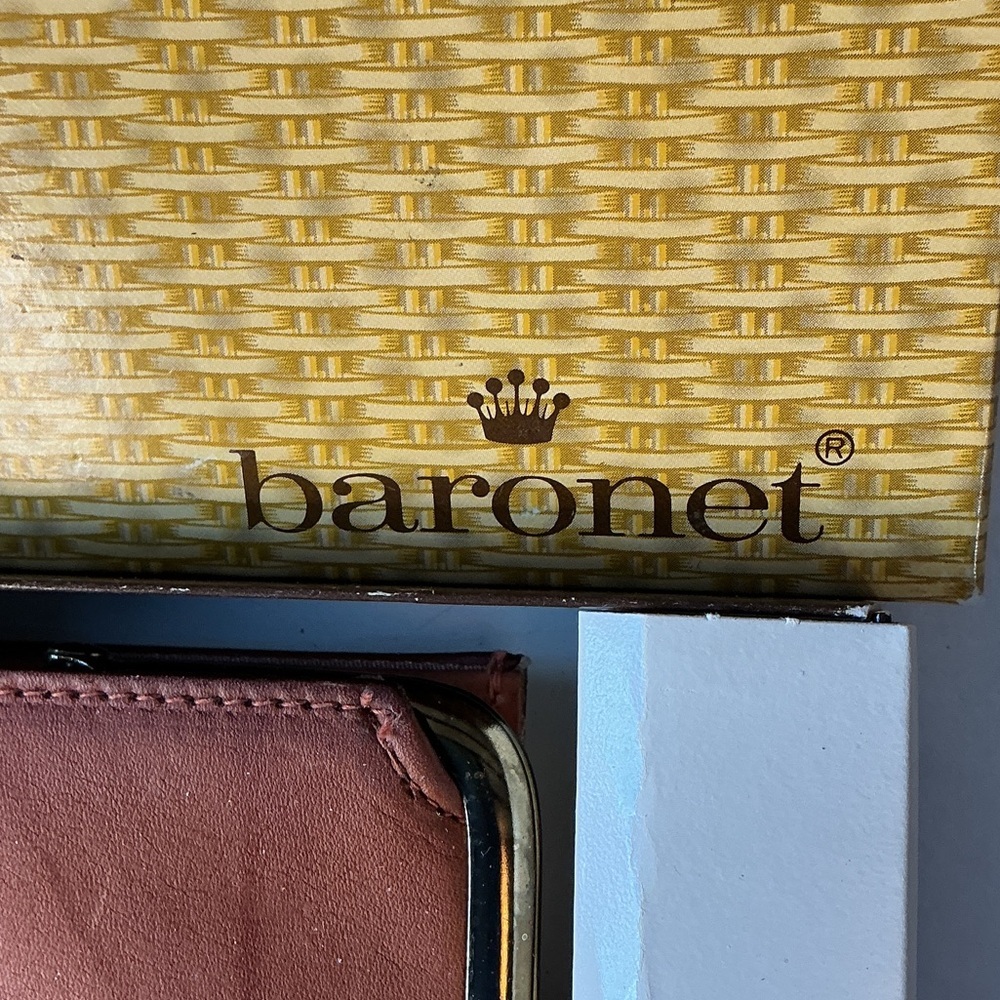 ★ Baronet Genuine Leather Wallet Brown Vintage Clutch Organizer NIB - Picture 2 of 6